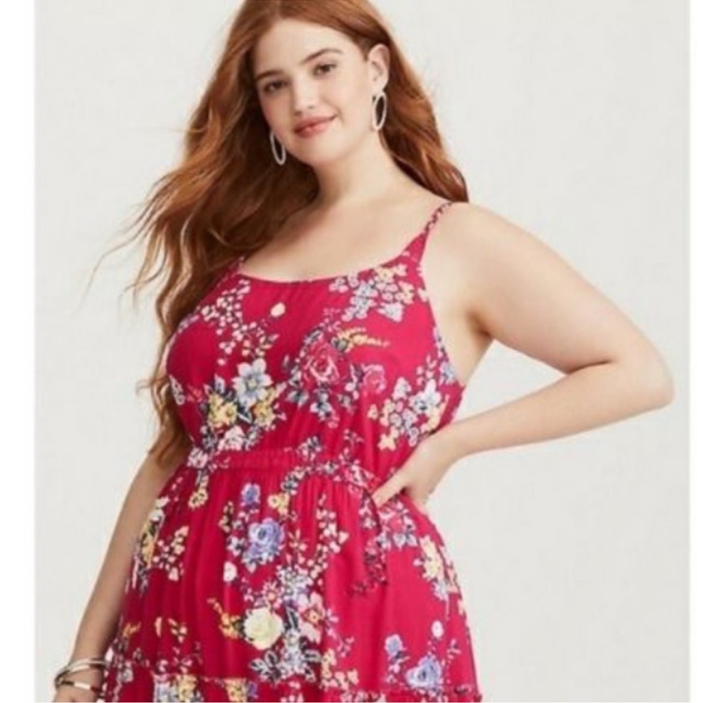 Torrid Pink Floral Maxi Dress Size 2 (18/20)